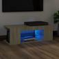 Preview: ARDEBO.de - TV-Schrank mit LED-Leuchten Sonoma-Eiche 90x39x30cm