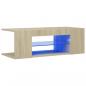 Preview: TV-Schrank mit LED-Leuchten Sonoma-Eiche 90x39x30cm