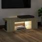 Preview: TV-Schrank mit LED-Leuchten Sonoma-Eiche 90x39x30cm