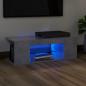 Preview: ARDEBO.de - TV-Schrank mit LED-Leuchten Betongrau 90x39x30 cm