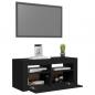 Preview: TV-Schrank mit LED-Beleuchtung Schwarz 90x35x40 cm