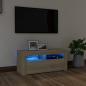 Preview: ARDEBO.de - TV-Schrank mit LED-Leuchten Sonoma-Eiche 90x35x40 cm