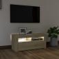 Preview: TV-Schrank mit LED-Leuchten Sonoma-Eiche 90x35x40 cm