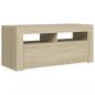 Preview: TV-Schrank mit LED-Leuchten Sonoma-Eiche 90x35x40 cm