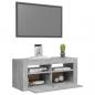 Preview: TV-Schrank mit LED-Leuchten Betongrau 90x35x40 cm