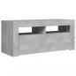 Preview: TV-Schrank mit LED-Leuchten Betongrau 90x35x40 cm