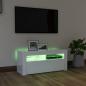 Preview: TV-Schrank mit LED-Leuchten Hochglanz-Weiß 90x35x40 cm