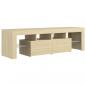 Preview: TV-Schrank mit LED-Beleuchtung Sonoma-Eiche 140x36,5x40 cm