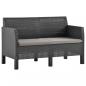 Preview: ARDEBO.de - 2-Sitzer Gartensofa mit Kissen Anthrazit PP Rattan