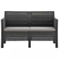 Preview: 2-Sitzer Gartensofa mit Kissen Anthrazit PP Rattan