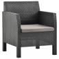 Preview: 4-tlg. Garten-Lounge-Set mit Kissen PP Rattan Anthrazit