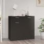 Preview: ARDEBO.de - Sideboard Schwarz 80x36x75 cm Holzwerkstoff