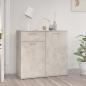 Preview: ARDEBO.de - Sideboard Betongrau 80x36x75 cm Holzwerkstoff