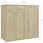 Preview: Sideboard Sonoma-Eiche 160x36x75 cm Holzwerkstoff