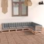 Preview: ARDEBO.de - 7-tlg. Garten-Lounge-Set mit Kissen Massivholz Kiefer