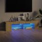 Preview: ARDEBO.de - TV-Schrank mit LED-Leuchten Sonoma-Eiche 135x39x30 cm