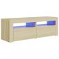 Preview: TV-Schrank mit LED-Leuchten Sonoma-Eiche 120x35x40 cm