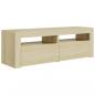 Preview: TV-Schrank mit LED-Leuchten Sonoma-Eiche 120x35x40 cm