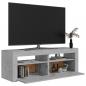 Preview: TV-Schrank mit LED-Beleuchtung Betongrau 120x35x40 cm