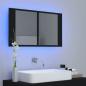 Preview: LED-Bad-Spiegelschrank Schwarz 80x12x45 cm Acryl