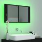 Preview: LED-Bad-Spiegelschrank Schwarz 80x12x45 cm Acryl