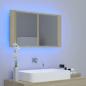 Preview: LED-Bad-Spiegelschrank Sonoma-Eiche 80x12x45 cm Acryl