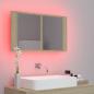 Preview: LED-Bad-Spiegelschrank Sonoma-Eiche 80x12x45 cm Acryl