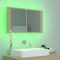 Preview: LED-Bad-Spiegelschrank Sonoma-Eiche 80x12x45 cm Acryl