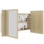 Preview: LED-Bad-Spiegelschrank Sonoma-Eiche 80x12x45 cm Acryl