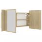 Preview: LED-Bad-Spiegelschrank Sonoma-Eiche 90x12x45 cm Acryl