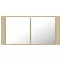 Preview: LED-Bad-Spiegelschrank Sonoma-Eiche 90x12x45 cm Acryl