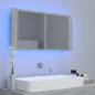 Preview: LED-Bad-Spiegelschrank Betongrau 90x12x45 cm Acryl