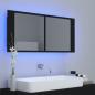 Preview: LED-Bad-Spiegelschrank Schwarz 100x12x45 cm Acryl