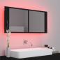 Preview: LED-Bad-Spiegelschrank Schwarz 100x12x45 cm Acryl