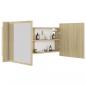 Preview: LED-Bad-Spiegelschrank Sonoma-Eiche 100x12x45 cm Acryl