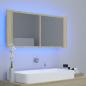 Preview: LED-Bad-Spiegelschrank Sonoma-Eiche 100x12x45 cm Acryl