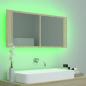 Preview: LED-Bad-Spiegelschrank Sonoma-Eiche 100x12x45 cm Acryl