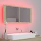 Preview: LED-Bad-Spiegelschrank Sonoma-Eiche 100x12x45 cm Acryl