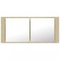 Preview: LED-Bad-Spiegelschrank Sonoma-Eiche 100x12x45 cm Acryl