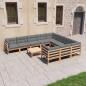 Preview: ARDEBO.de - 11-tlg. Garten-Lounge-Set mit Kissen Kiefer Massivholz