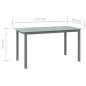 Preview: Gartentisch Hellgrau 150x90x74 cm Aluminium und Glas