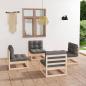 Preview: ARDEBO.de - 4-tlg. Garten-Lounge-Set mit Kissen Kiefer Massivholz