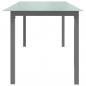 Preview: Gartentisch Hellgrau 190x90x74 cm Aluminium und Glas