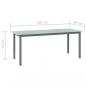 Preview: Gartentisch Hellgrau 190x90x74 cm Aluminium und Glas