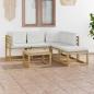 Preview: ARDEBO.de - 6-tlg. Garten-Lounge-Set mit Creme Kissen