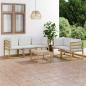 Preview: ARDEBO.de - 6-tlg. Garten-Lounge-Set mit Creme Kissen