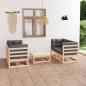 Preview: ARDEBO.de - 5-tlg. Garten-Lounge-Set mit Kissen Kiefer Massivholz