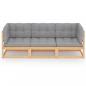 Preview: 3-Sitzer-Gartensofa mit Kissen Kiefer Massivholz