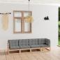 Preview: ARDEBO.de - 4-Sitzer-Gartensofa mit Kissen Kiefer Massivholz