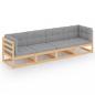 Preview: 4-Sitzer-Gartensofa mit Kissen Kiefer Massivholz